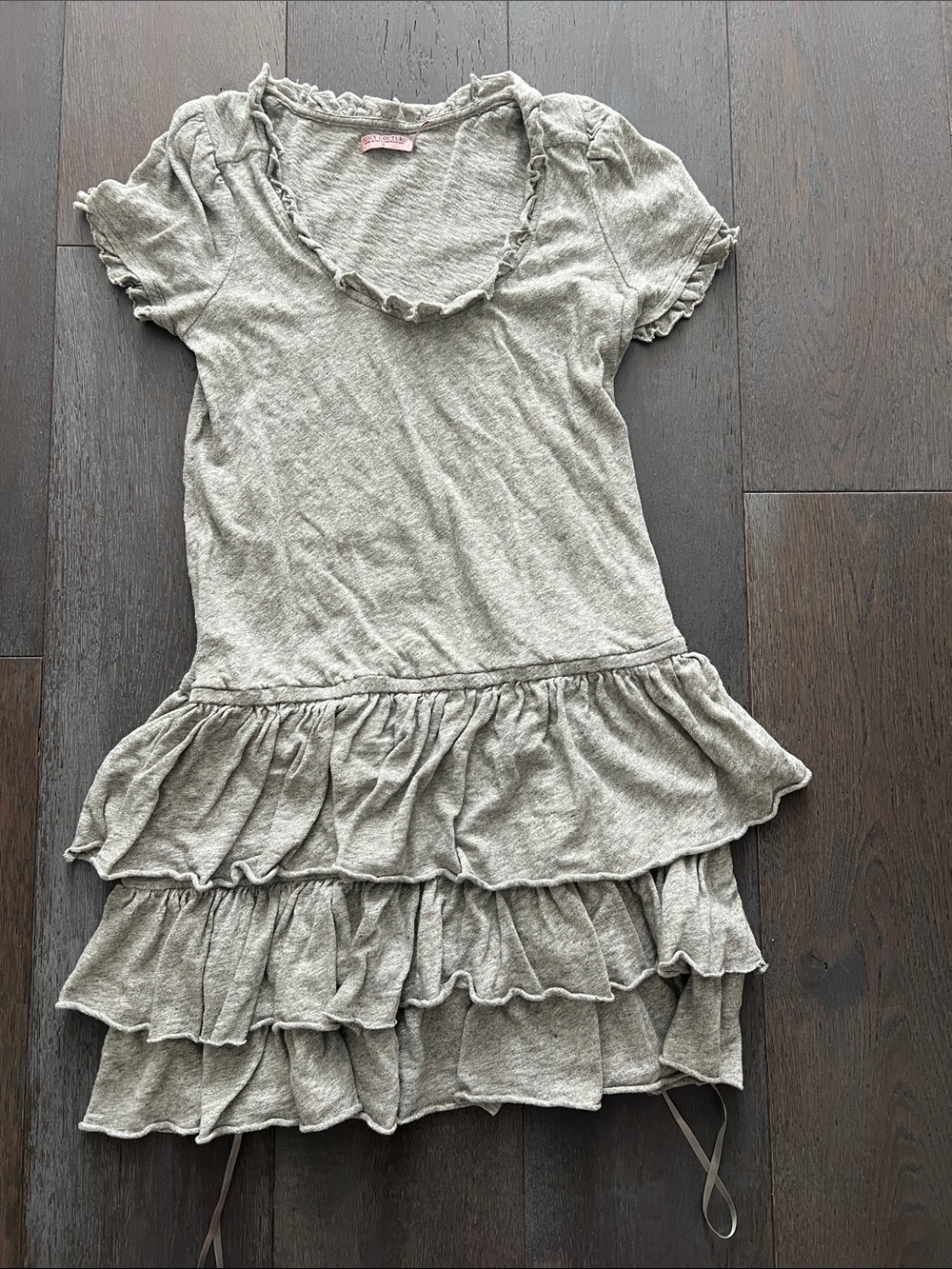 Juicy Couture Light Heather Gray Ruffle Tiered Casual Dress